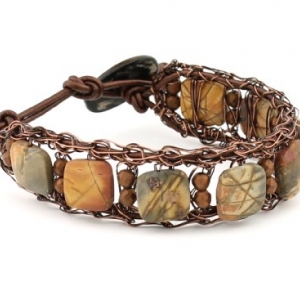 Narrow Matte Red Creek Jasper Cuff